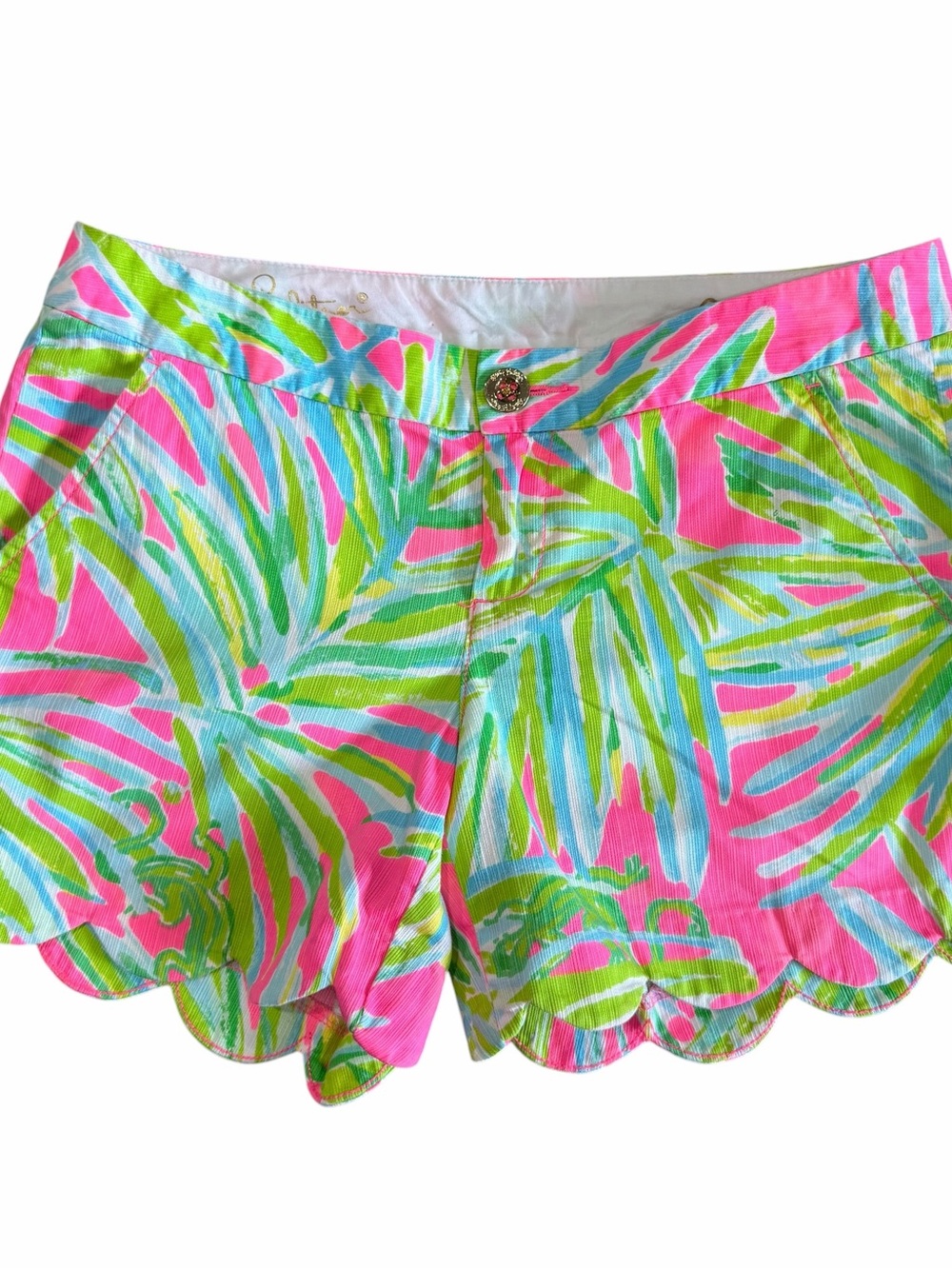 Lilly Pulitzer Buttercup Shorts Size 0 Pink Green Preppy Vacation Resortwear